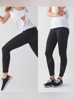 Lululemon Black Inspire Tight II Mesh Size 10